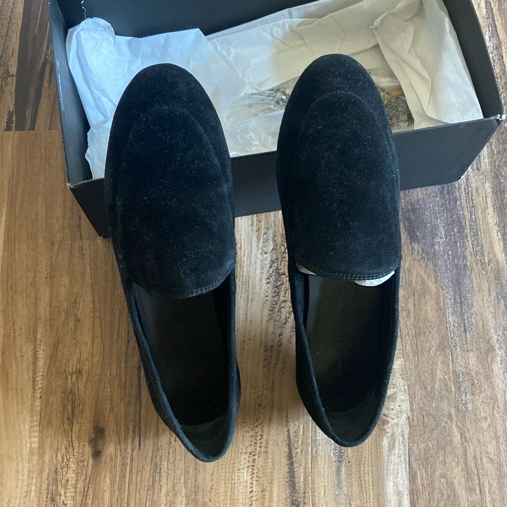 Banana Republic- black suede/ velvet loafers-Size 7.5